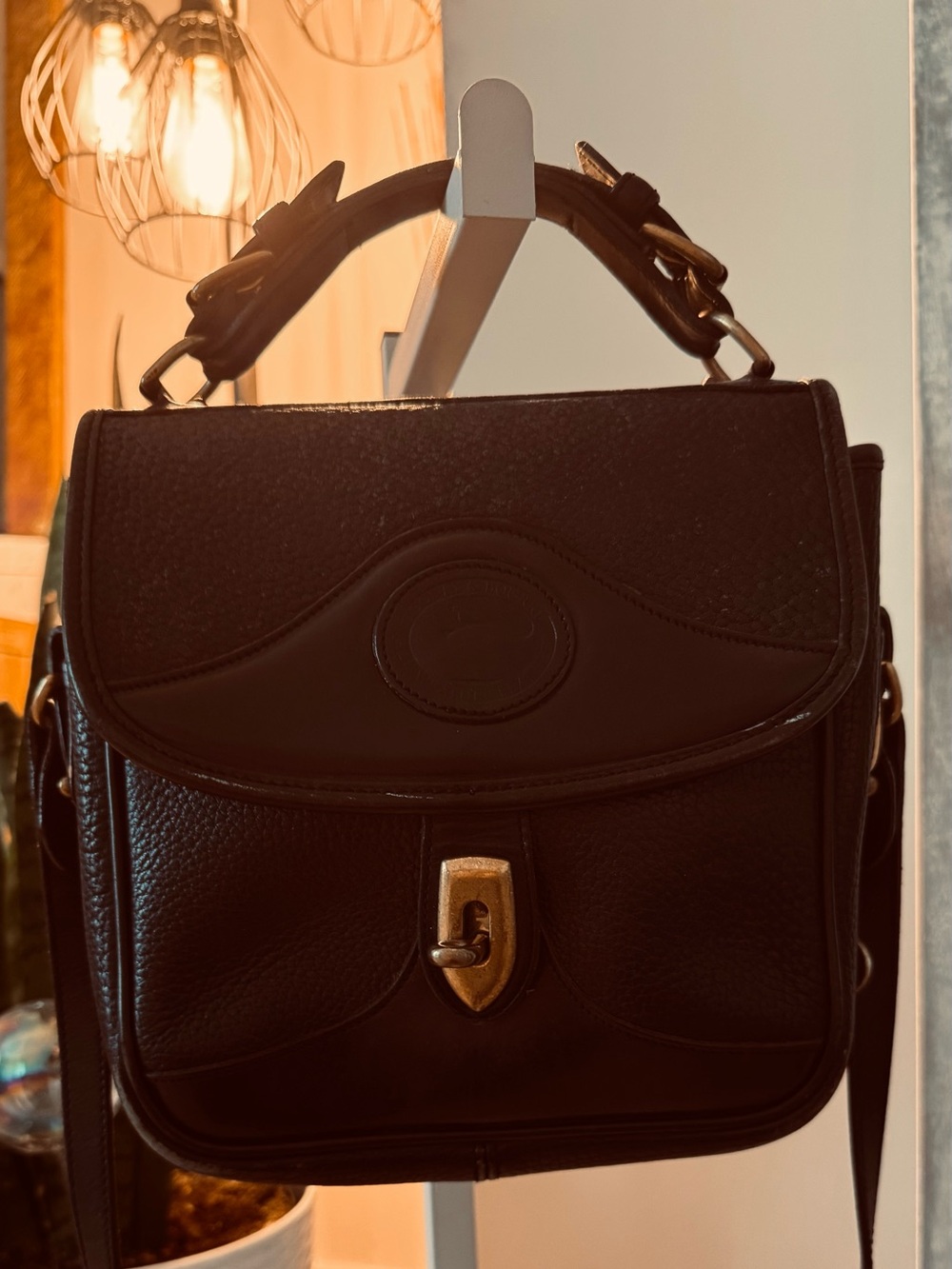 Classic Black Leather Satchel Bag - Dooney & Burke